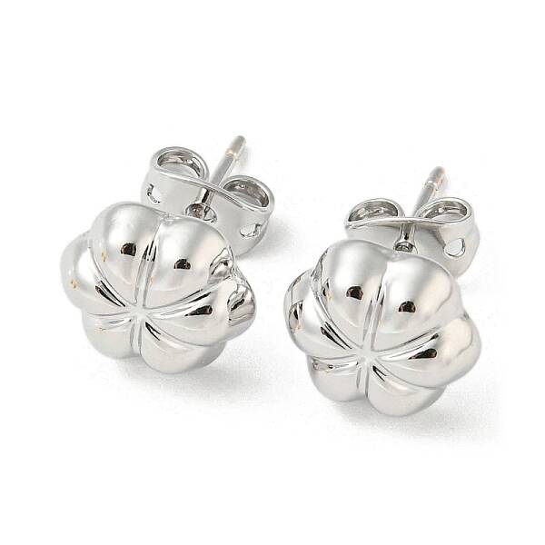 Flower Rack Plating Brass Stud Earrings