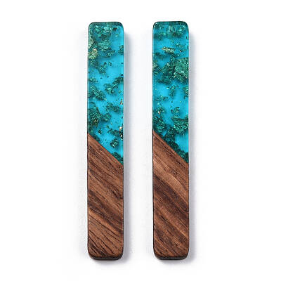 Transparent Resin & Walnut Wood Big Pendants