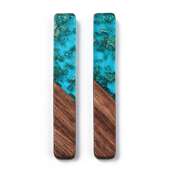 Transparent Resin & Walnut Wood Big Pendants