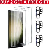 3Pcs Tempered Glass Screen Protector & 3Pcs Camera Lens Protector for Samsung Galaxy S25 Ultra/S25 Plus/S25/S24 Ultra/S24 Plu...