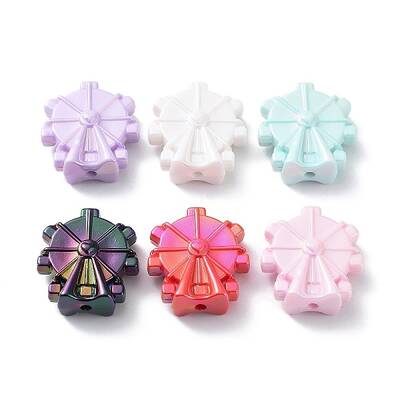 UV Plating Rainbow Iridescent Acrylic Beads