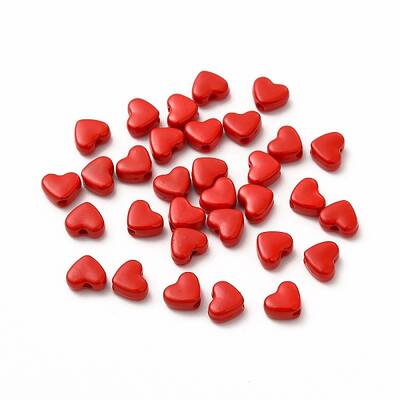 Heart Spray Painted Alloy Beads