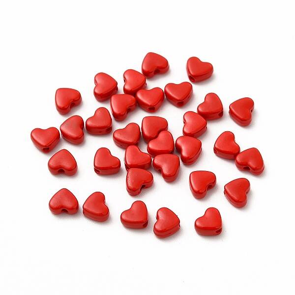 Heart Spray Painted Alloy Beads