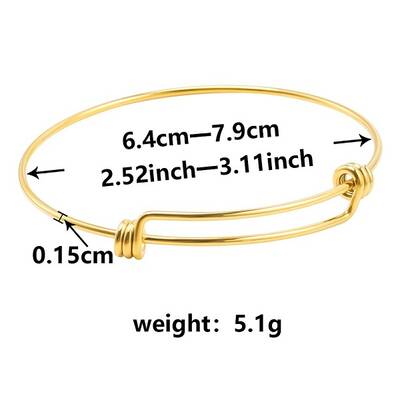Adjustable Expandable 304 Stainless Steel Bangles for Women