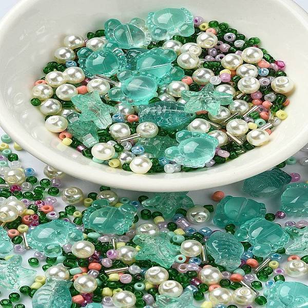Ocean Theme Diy Painted Glass Beads