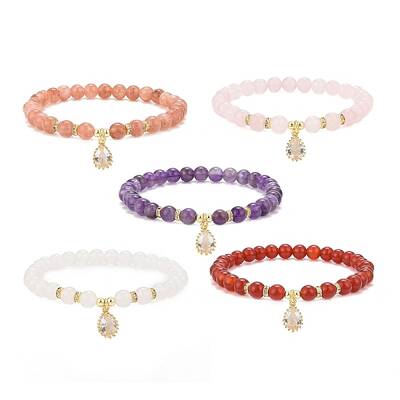 Gemstone Bead Stretch Bracelets