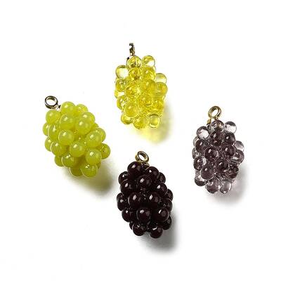 Grape Brass Acrylic Pendants