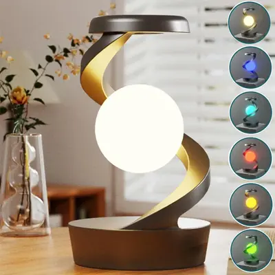 Creative Design Table Lamp, Rotatable Hanging Light with 15W Wireless Charging Function, RGB Color Changing Night Light, Deco...