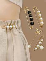Faux Pearl Decorated Brooch, Elegant Waist Adjustment Buckle for Women, Fashion Accessories for Party, Daily Decor, Trendy Ex...