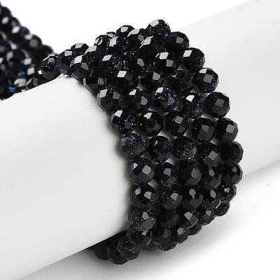 Synthetic Blue Goldstone Beads Strands