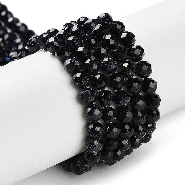 Synthetic Blue Goldstone Beads Strands