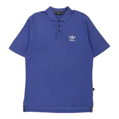 Adidas Polo Shirt - Large Blue Cotton