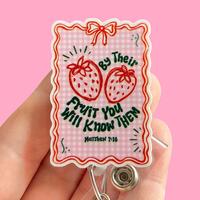 Glitter My Badge By their fruit you will know them strawberry badge reel for nurse and student nurse. Badge clip Badge pull -...
