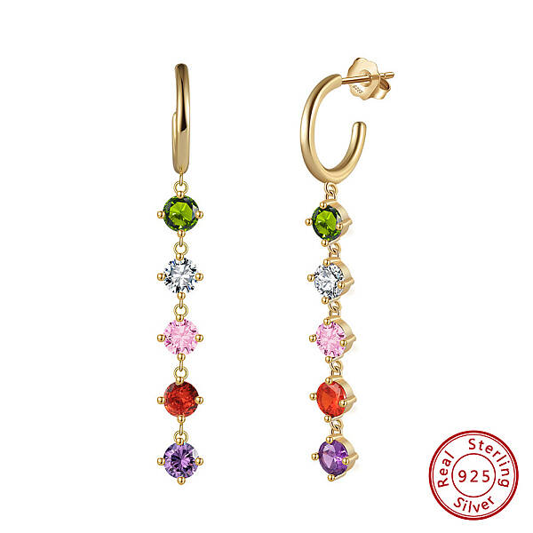 925 Sterling Silver Micro Pave Cubic Zirconia Stud Earrings