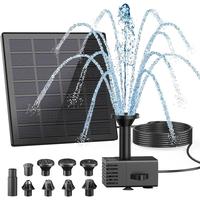 Solar Fountain Kit Upgraded Glass Panel,9.84 Power Cord Solar Bird Bath Fountains No  DIY 9 Nozzles, Solar Water Fountain for...
