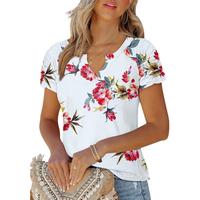Angerella Womens Short Sleeve Tops Casual Solid Color Ladies Summer Shirts Dressy Plus Size T Shirts