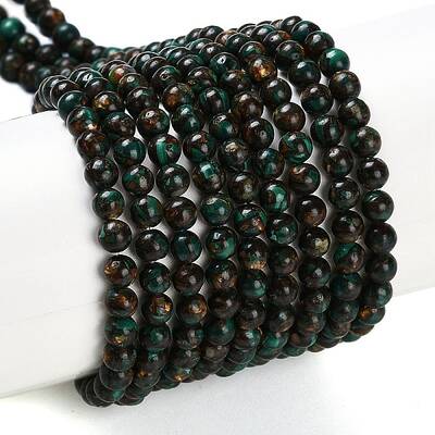 Assembled Natural Malachite & Bronzite Beads Strands