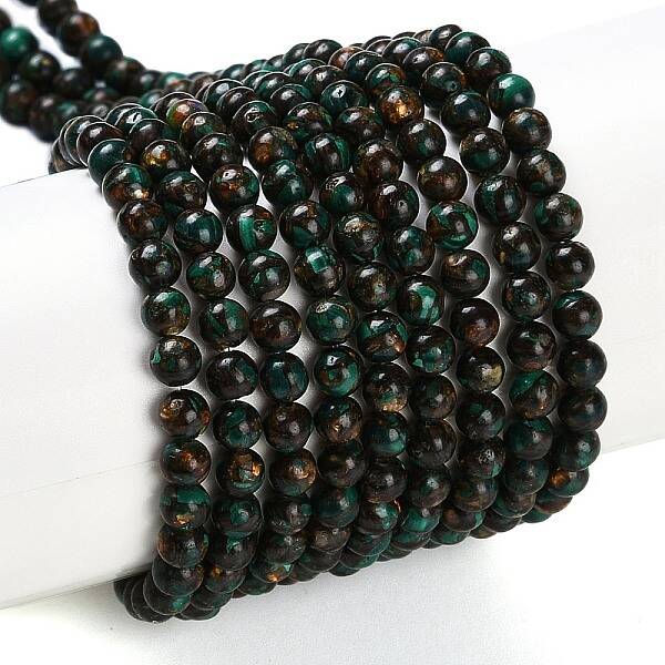 Assembled Natural Malachite & Bronzite Beads Strands