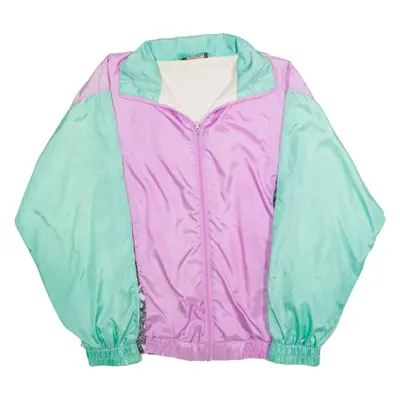 FREE SPORT Womens Shell Jacket Purple Nylon Crazy Pattern L