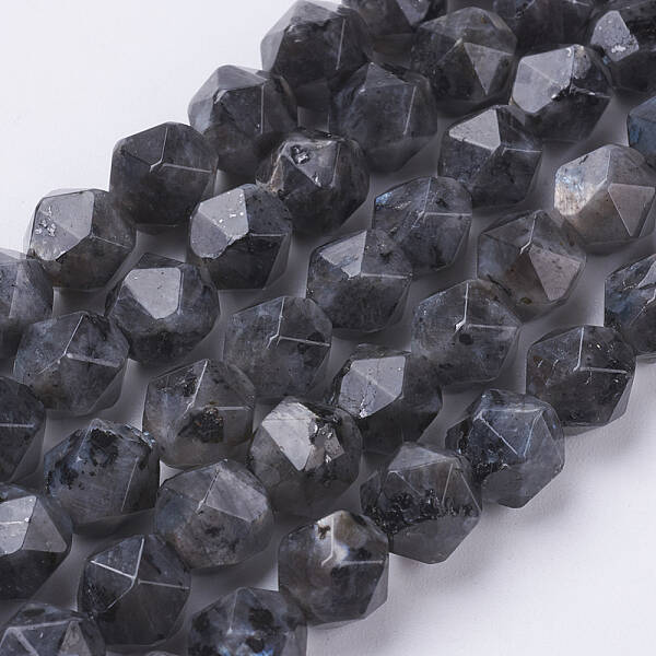Natural Black Larvikite Beads Strands