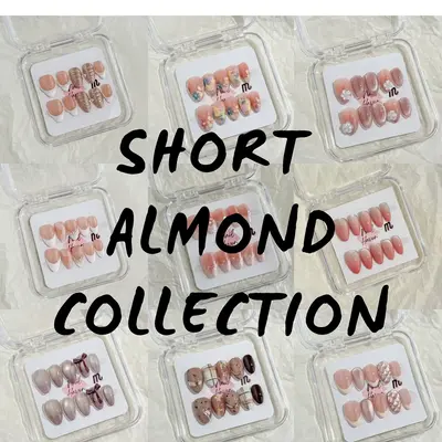 NailHaven| Short Almond Shape Collection - 10 Pcs Handmade Press-On Nails, Cute Acrylic Nails, High Quality, Reusable, Nail A...