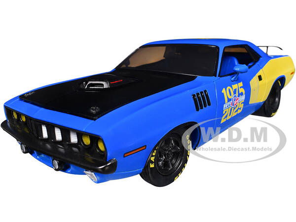 1971 Plymouth Hemi Cuda VP Racing 50 Years Blue with Yellow Sides Limited Edition to 8650 pieces Worldwide 1/24 Diecast Mod...