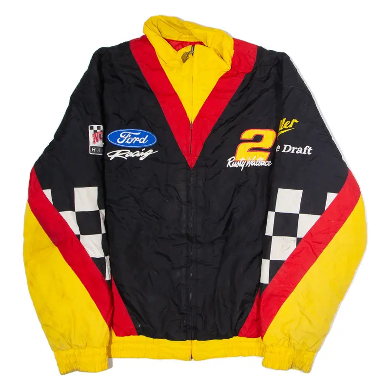 NUTMEG Ford Racing Rusty Wallace #2 NASCAR Mens Jacket Black 90s USA XL