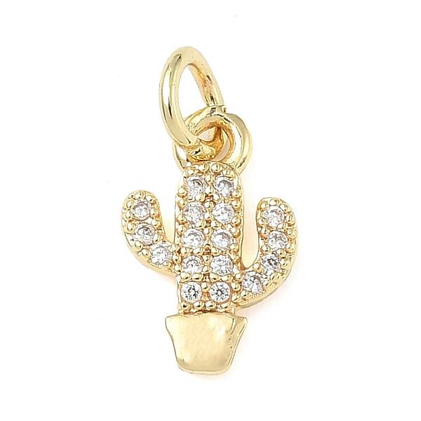 Brass Micro Pave Cubic Zirconia Pendants