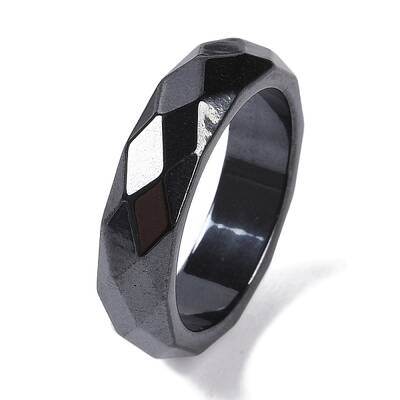 Magnetic Synthetic Hematite Finger Ring for Men Women