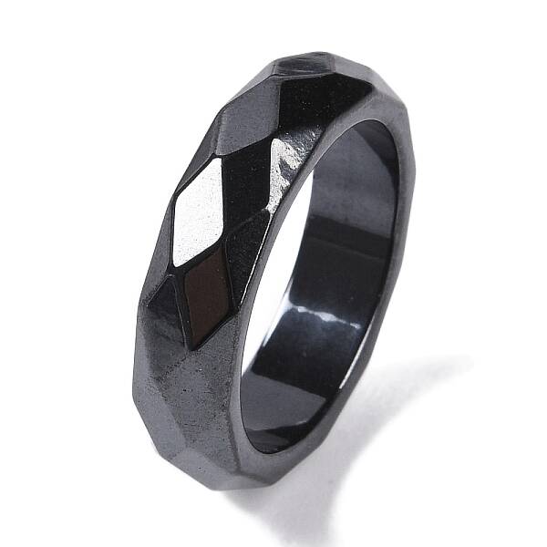 Magnetic Synthetic Hematite Finger Ring for Men Women