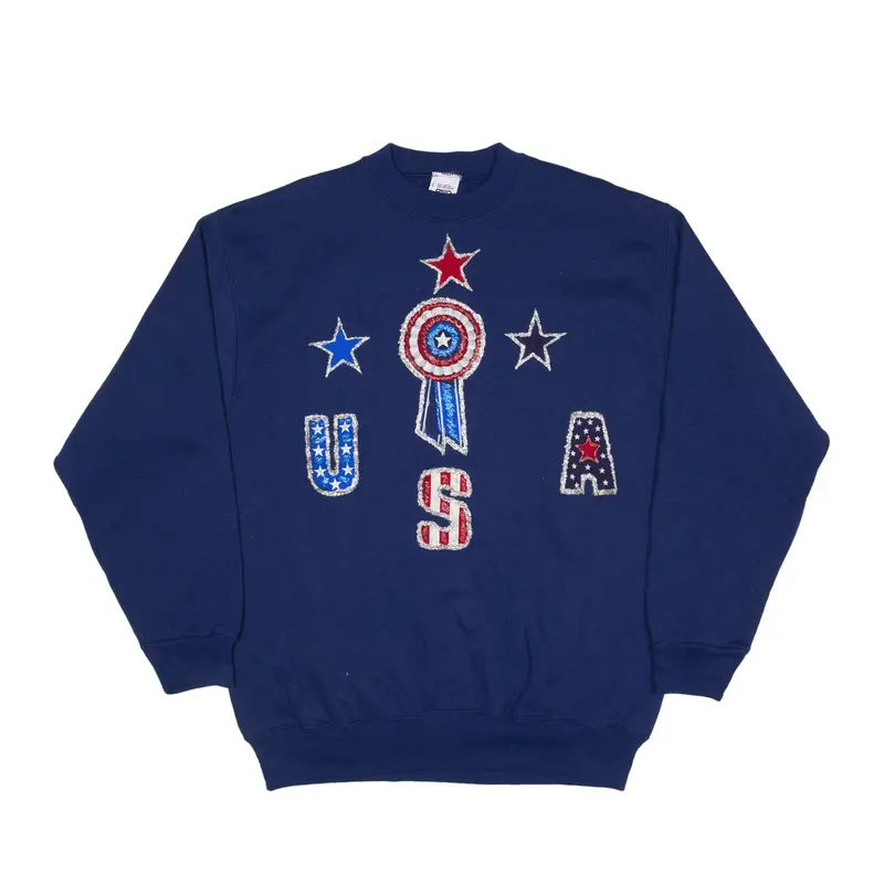 BVD USA Glitter Sweatshirt Blue Mens L