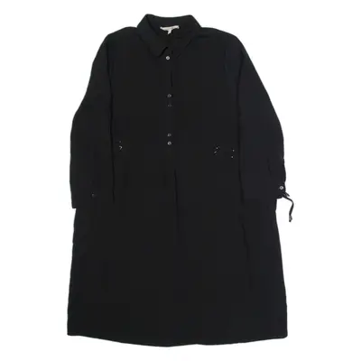 PHASE EIGHT Womens Shirt Dress Black Long Sleeve Midi S