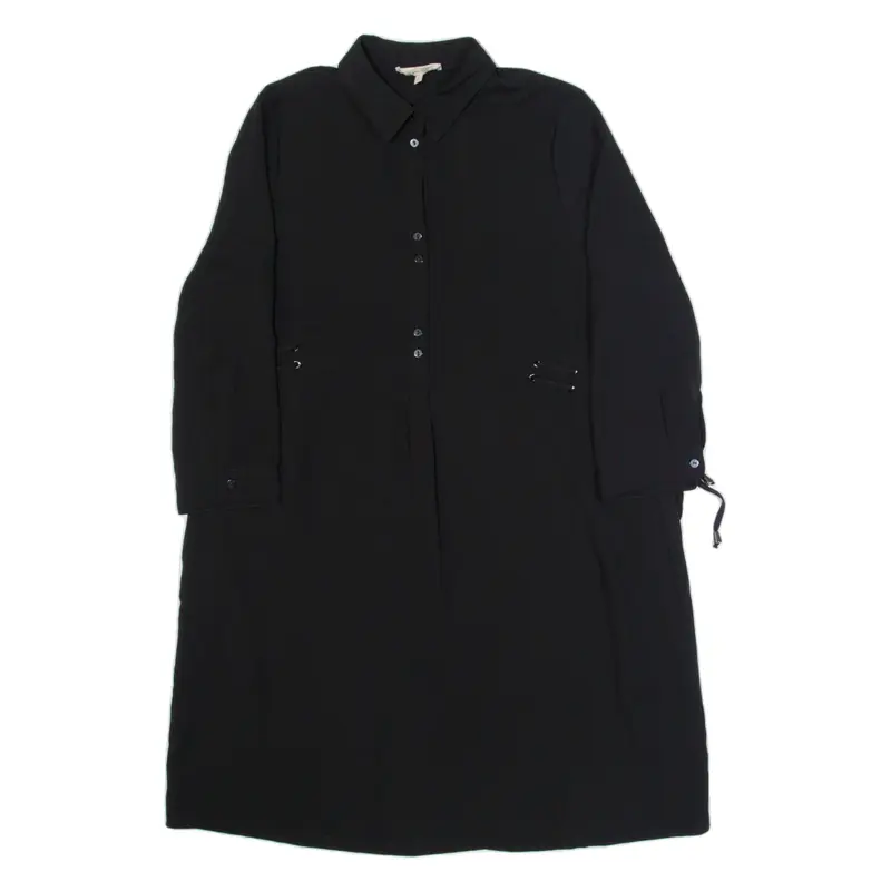 PHASE EIGHT Womens Shirt Dress Black Long Sleeve Midi S