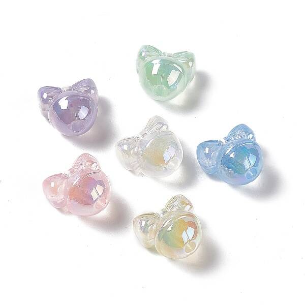 UV Plating Rainbow Iridescent Acrylic Beads