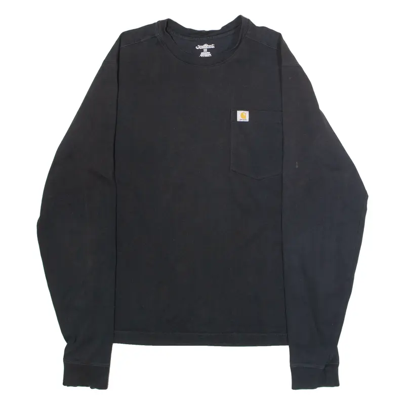 CARHARTT Mens T-Shirt Black Long Sleeve Crew Neck M