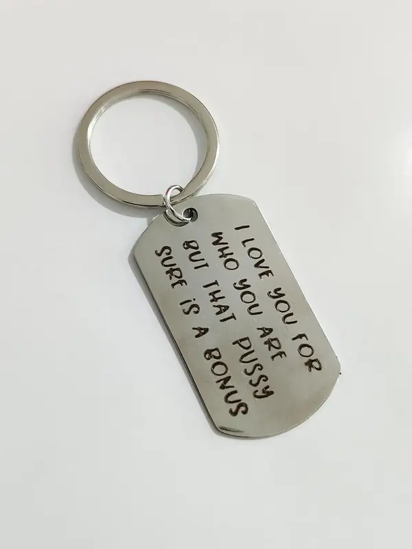 Fashion Letter Pattern Slogan Metal Keychain for Car Keychain, Key Chains for Men & Women, Stainless Steel Mini Accessories
