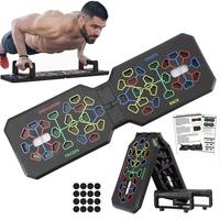 T-shaped Push Up Board, 1 Set Collapsible Push Up Training Mat & Handle & Non-slip Sticker, Home Gym Push Up Bar for Chest Ab...