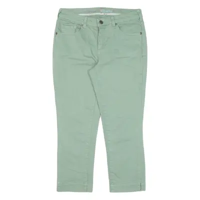 WHITE STUFF Cropped Womens Jeans Green Slim Skinny W28 L21