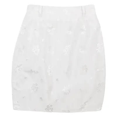 LAMELA Womens Straight Skirt Grey Knee Length Floral XXS
