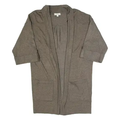 MONSOON Womens Cardigan Brown Tight Knit 3/4 Sleeve S