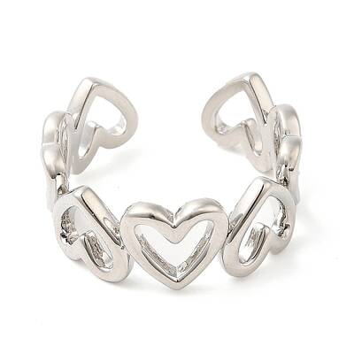 Rack Plating Brass Open Cuff Ring  for Women