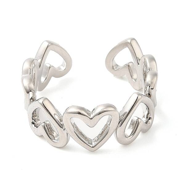 Rack Plating Brass Open Cuff Ring  for Women