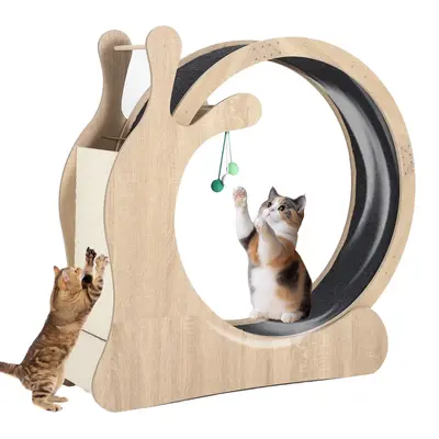 Garvee Cat Wheel Exerciser for Indoor Cats, 41'' Large 3-in-1 Cat Treadmill with Scratching Board and Play Balls, Quiet Cats ...