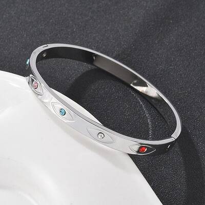Eye 304 Stainless Steel Rhinestone Bangles for Women