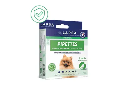 Lapsa Dog & Puppy Small Breed Antiparasitic Pipettes x3