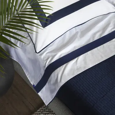 Flat Sheet | Size: King/Cal King | Color: Marine | Touch: Sateen
