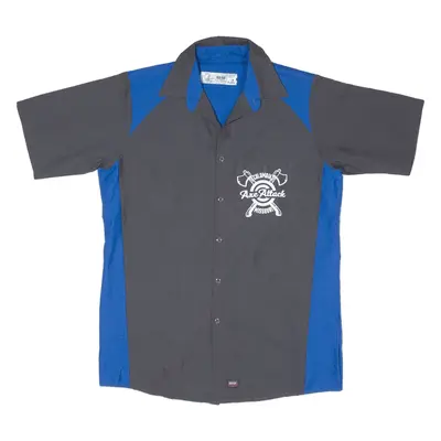 RED KAP Axe Attack Worker Shirt Blue Short Sleeve Mens M