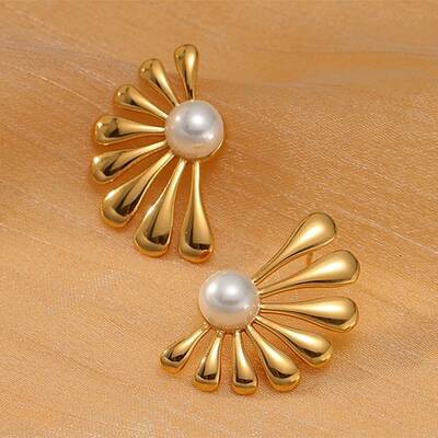 304 Stainless Steel ABS pearl Stud Earrings