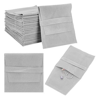 Double-Sided Faux Suede Jewelry Flap Pouches