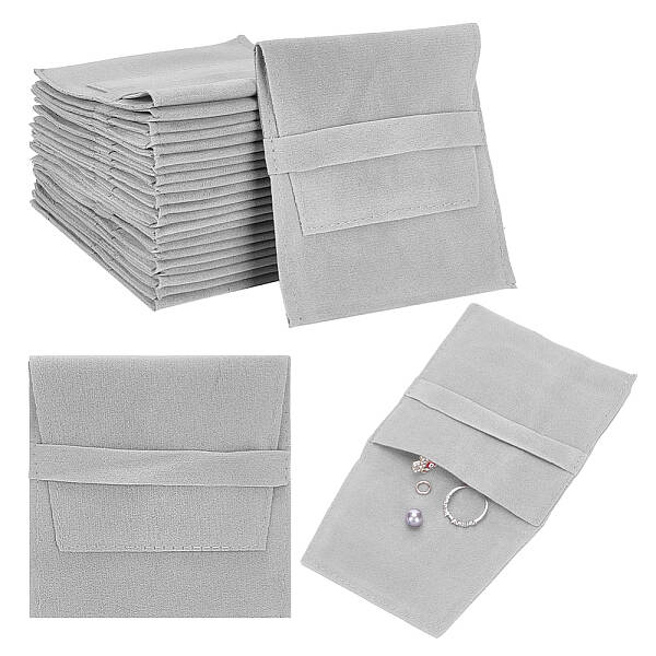 Double-Sided Faux Suede Jewelry Flap Pouches